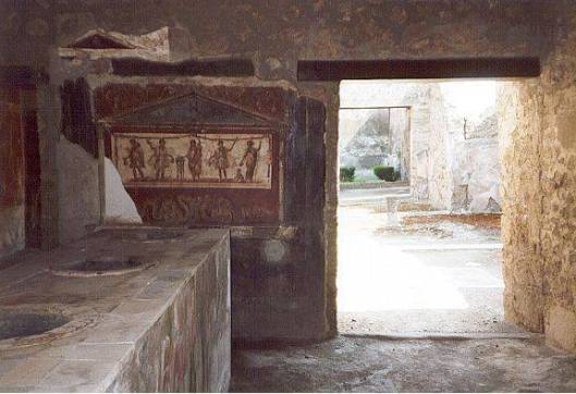 Toilet sebuah brothel (rumah pelacuran) kelas atas di kota Pompeii